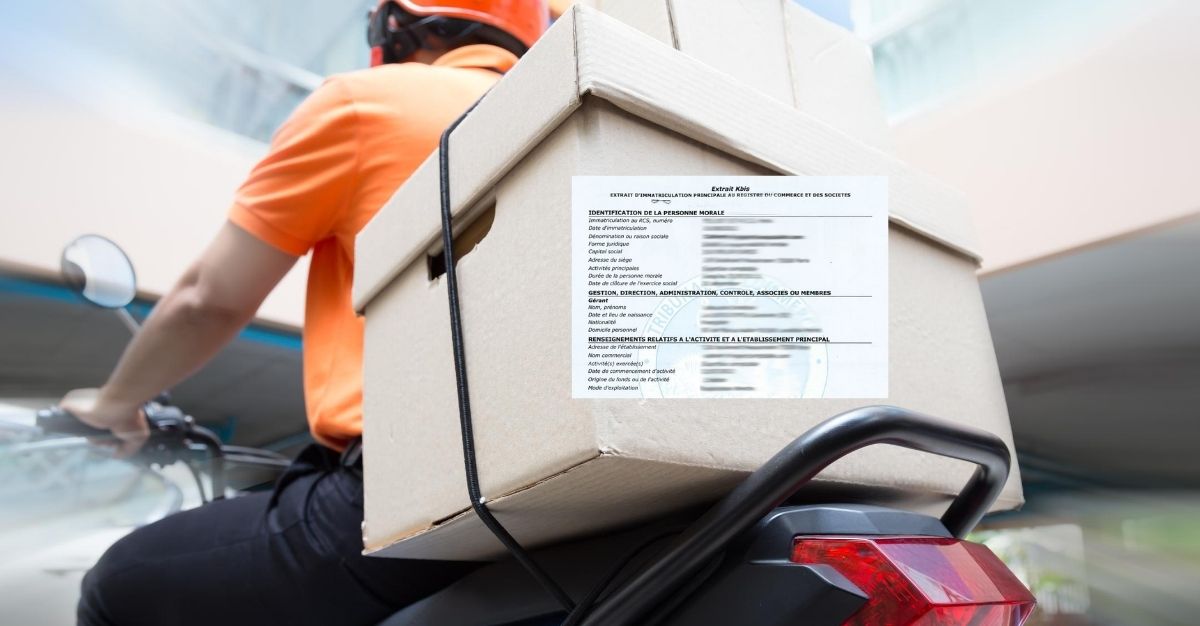 Extrait kbis livreur Uber Eat ou Deliveroo comment l